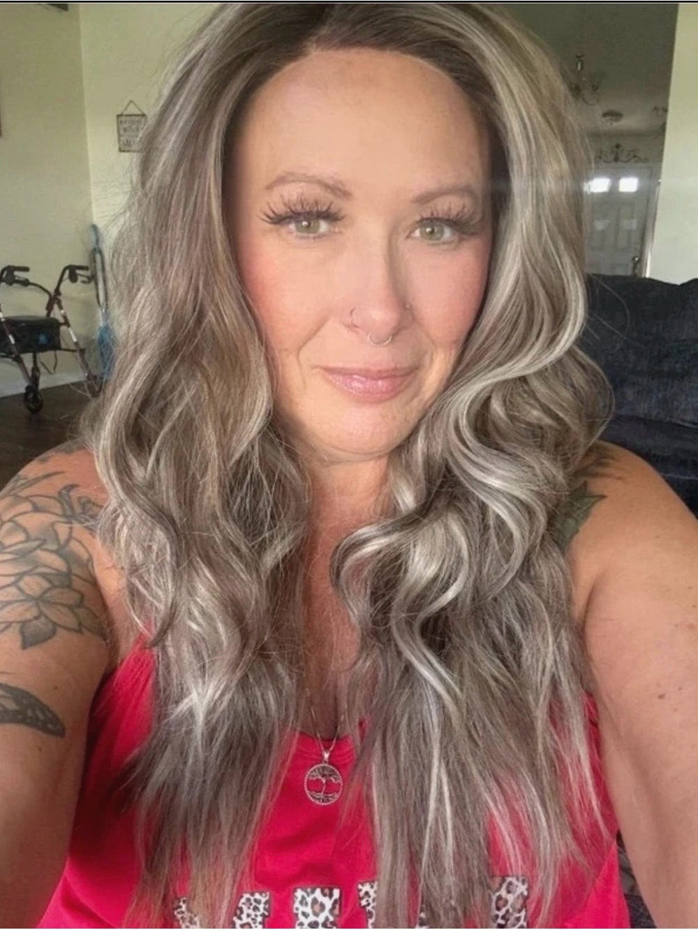 Long Wavy Lace Front Wig in CBB with light blonde Highlights -